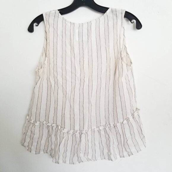 Rails Mira Costa Stripe Metallic Linen Peplum Tank - Picture 9 of 17